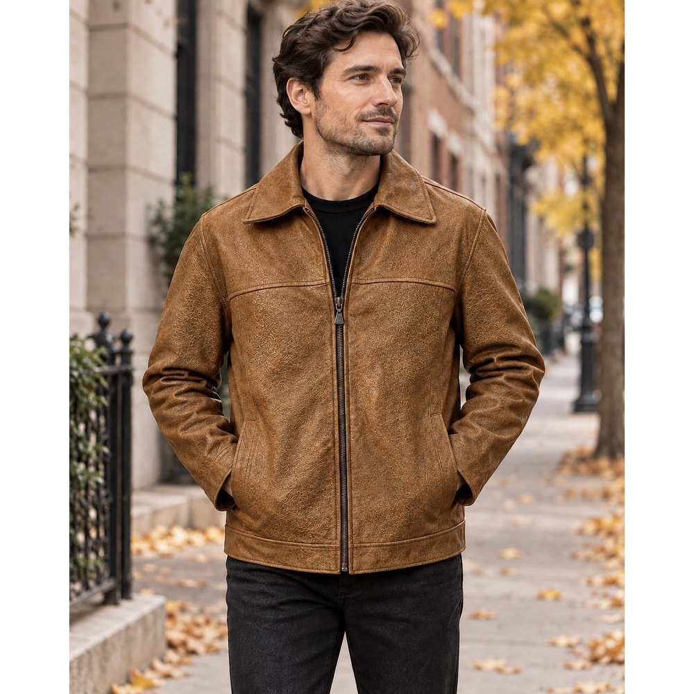 Vintage M Julian Wilsons Distressed Brown Leather Jacket Men's Small